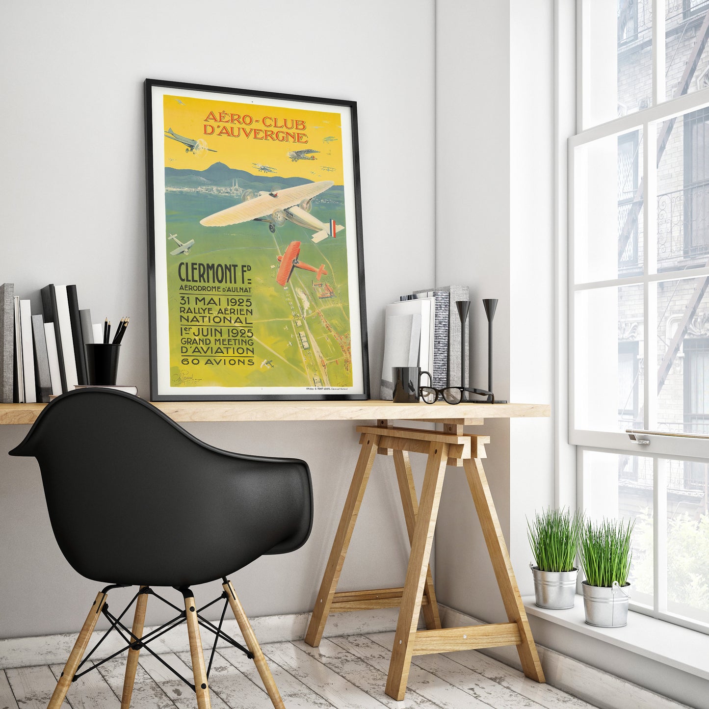 Aero-Club dAuvergne by Charles Roussel - 1925, Aviation history poster