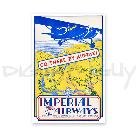 Imperial Airways – Go There by Air-Taxi (1930s) | Vintage Travel Poster