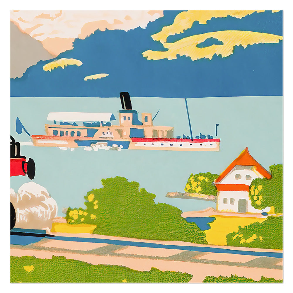 Verkehrsmittel der Neuzeit – Neuestes Reisespiel (1913) | German Board Game Box Cover