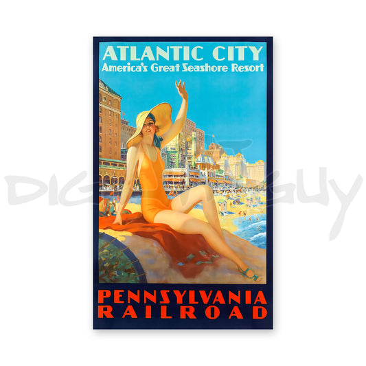 Atlantic City - Pennsylvania Railroad Travel Poster by Edward M. Eggleston, 1935