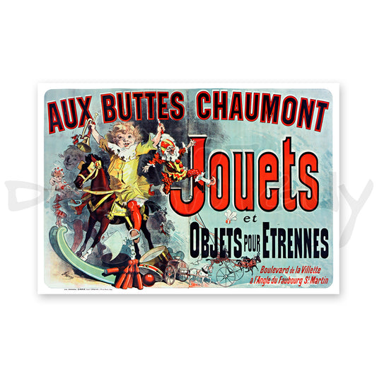 Aux Buttes Chaumont. Jouets et objets pour étrennes - Advertisement poster from the Friends tv show