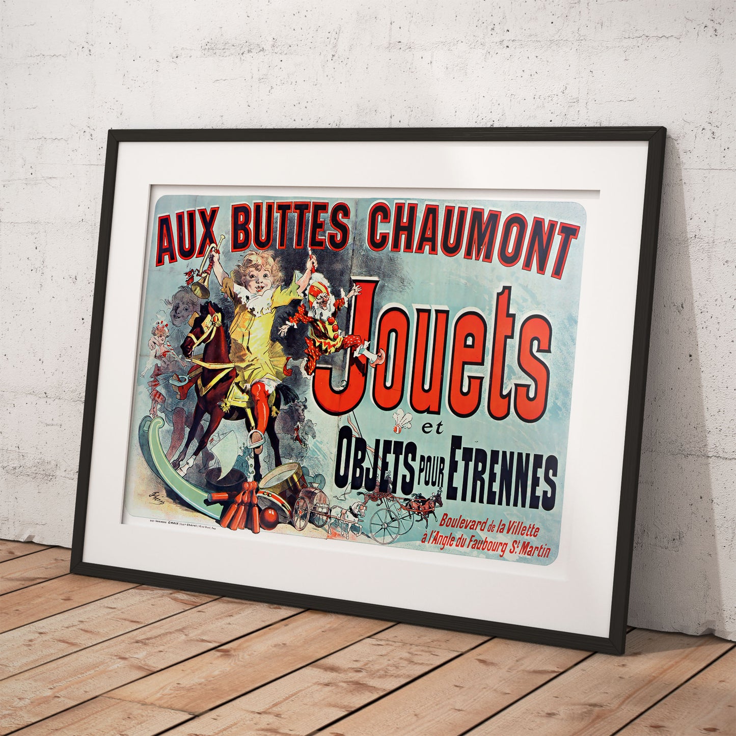 Aux Buttes Chaumont. Jouets et objets pour étrennes - Advertisement poster from the Friends tv show