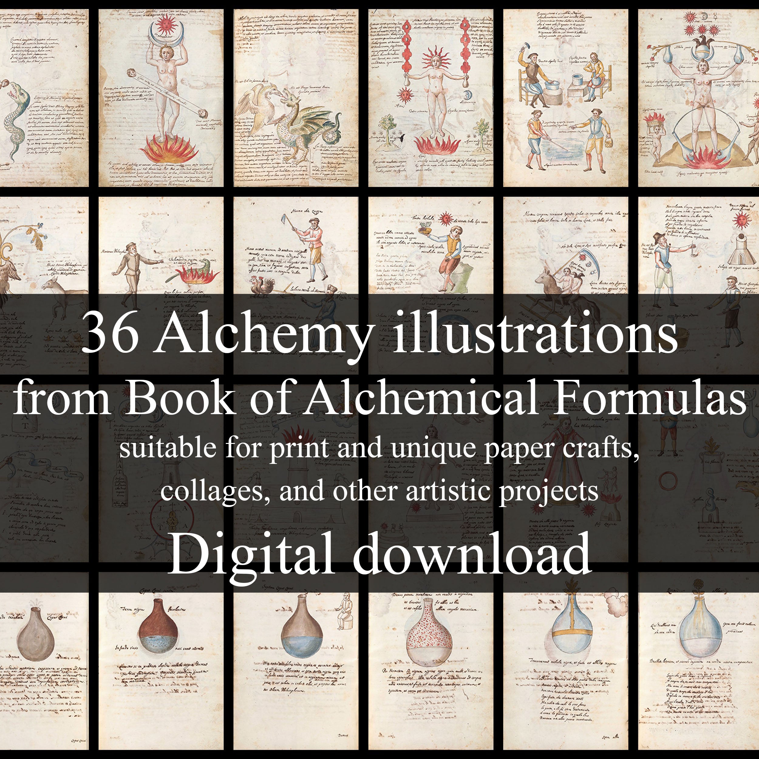 36 Alchemy illustrations from Book of Alchemical Formulas - 1606 ...