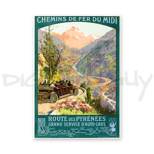 Chemins de fer du Midi - Route des Pyrénées (1914) by Louis Tauzin