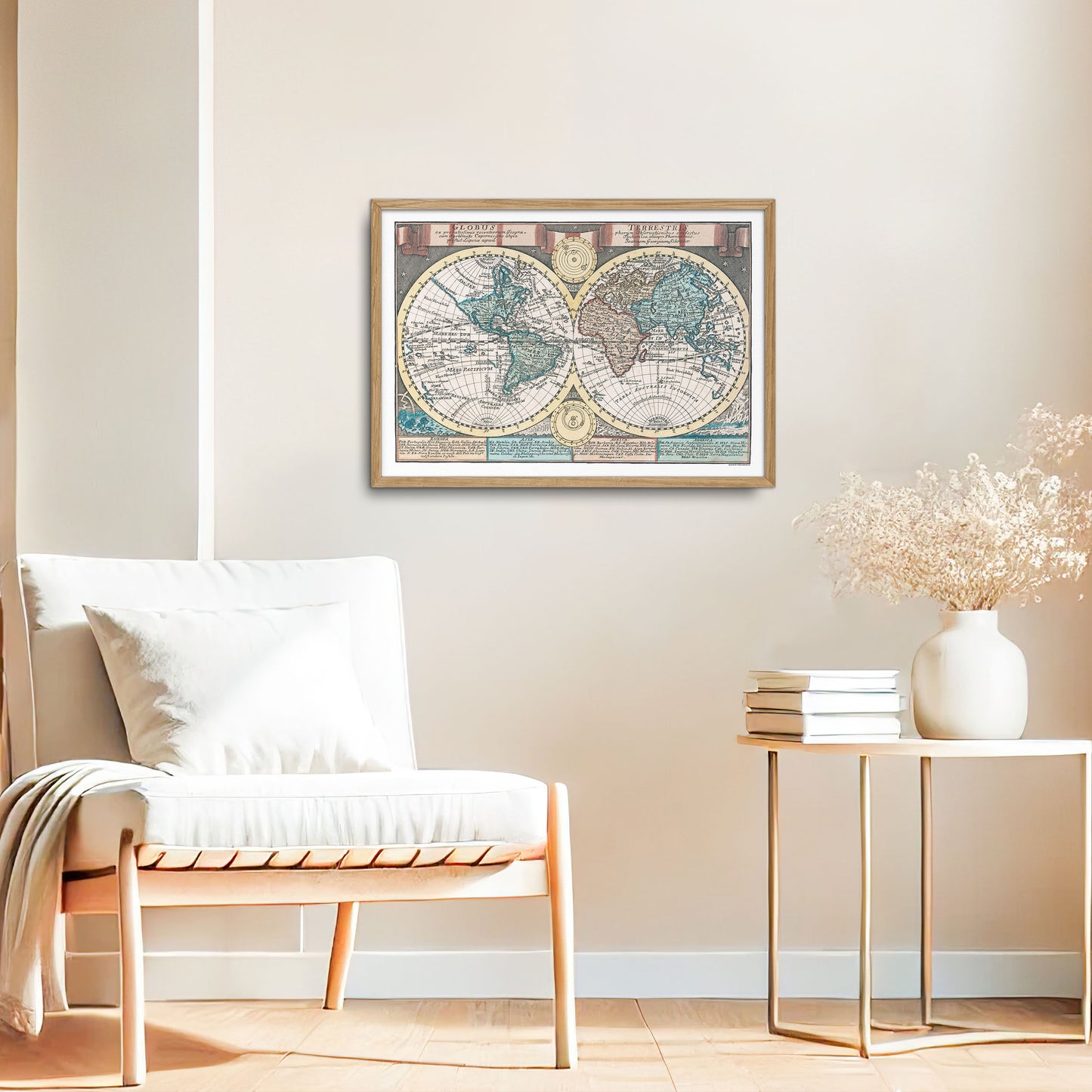 Early 18th Century Globus Terrestris World Map - Digital Download