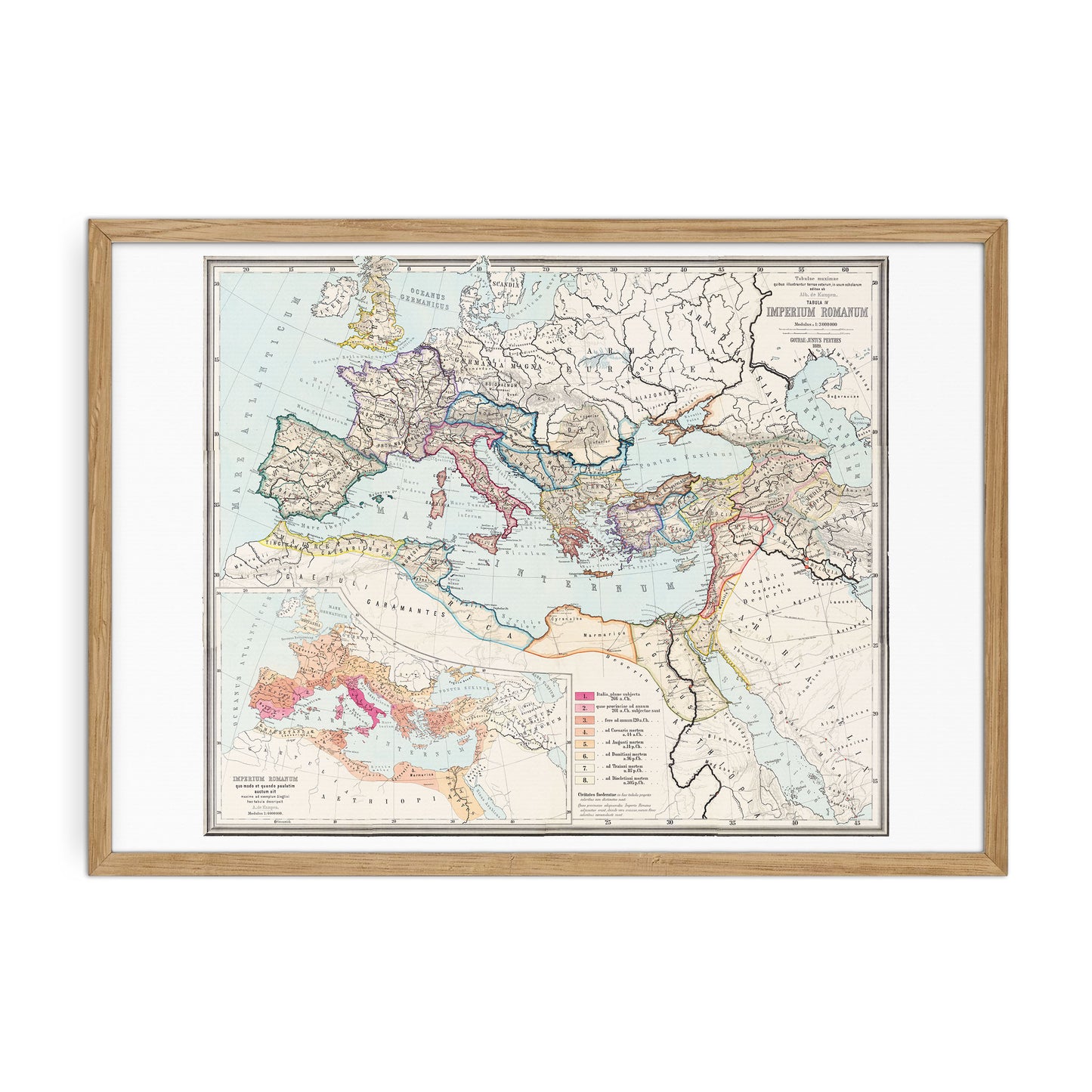 Restored Antique Map of the Roman Empire (Imperium Romanum) - Historical 1889 Digital Download