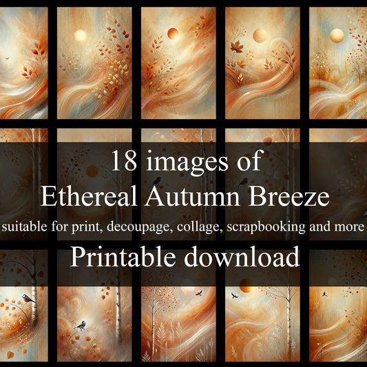 Ethereal Autumn Breeze: 18 Dreamy Fall-Inspired Digital Art Prints for DIY Projects & Home Decor