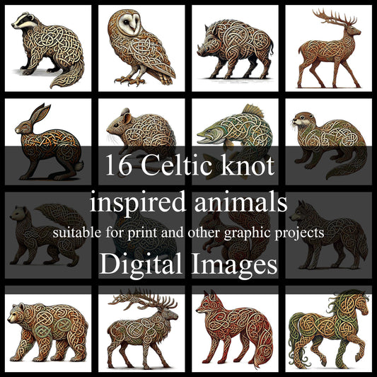 16 Celtic Knot inspired Animal Illustrations