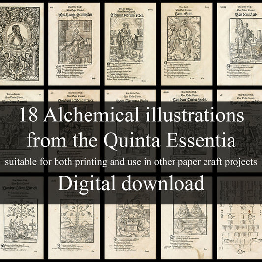 18 Alchemy illustrations from Quinta Essentia: The Masterwork of Leonhart Thurneysser