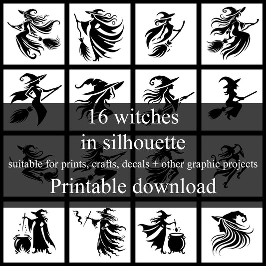 16 Witches in silhouette